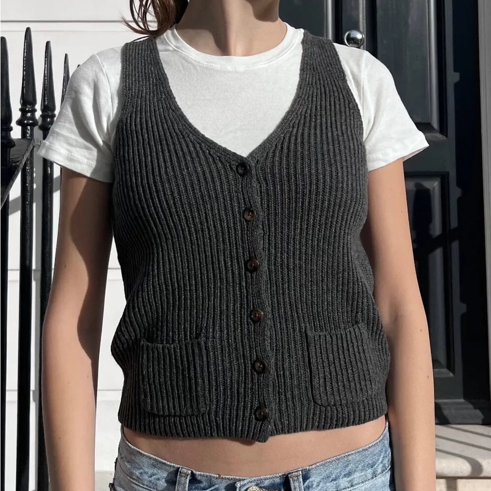 Brandy Melville Elizabeth Wool Button Vest